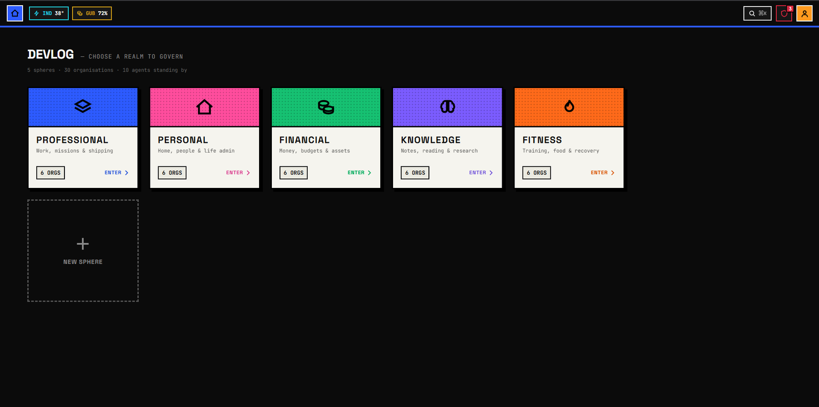 Devalogam — Devlog sphere chooser