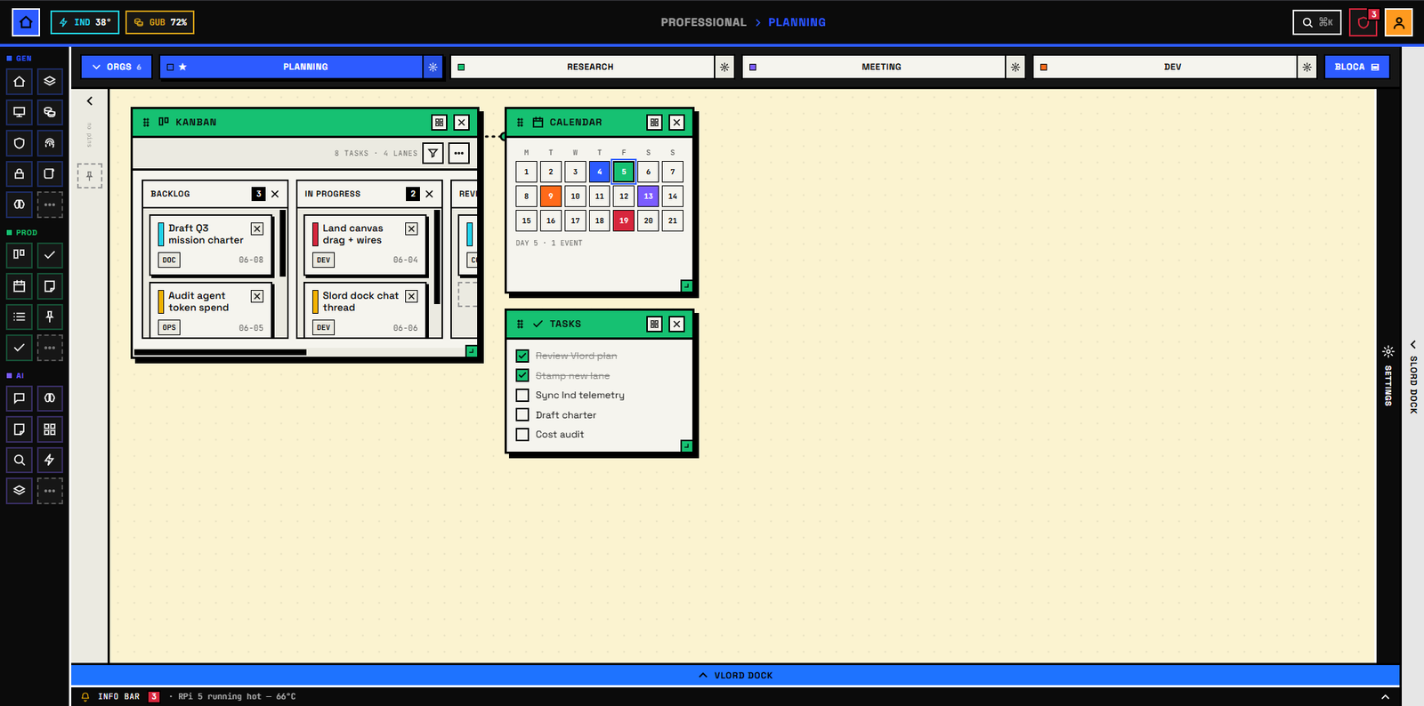 Devalogam — the Land with Kanban, Calendar and Tasks